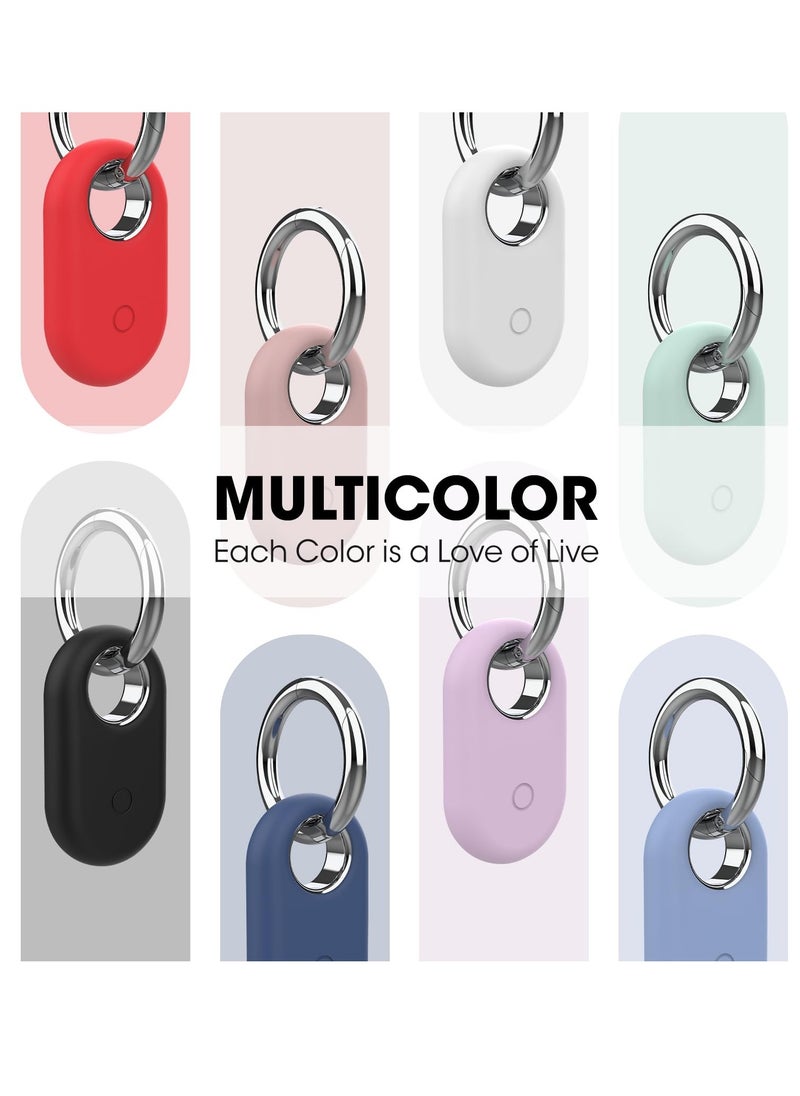 KASTWAVE - 4 Pack Smarttag2 Holder Compatible with Samsung Galaxy SmartTag2, Soft Silicone Case All-Round Protection Against Scratch and Drop, with Keychain Suitable for Keys, Bags, Luggage, and Valuables - Image 1