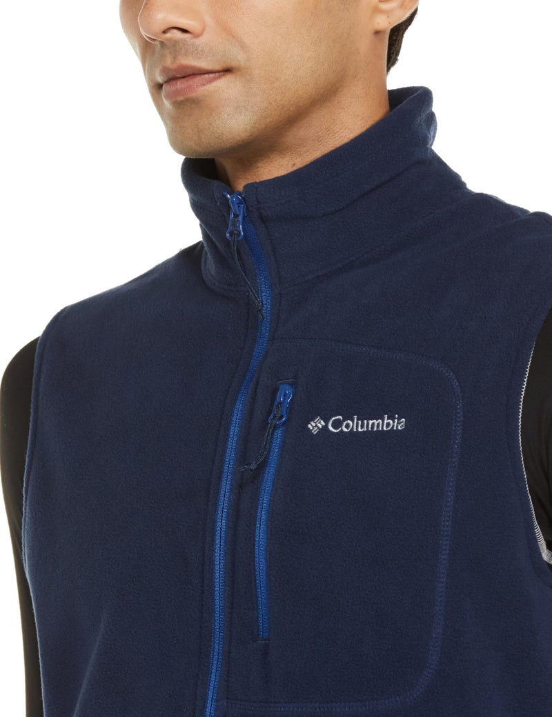 Columbia Men Navy Blue Fast Trek Fleece Vest, S - Image 3