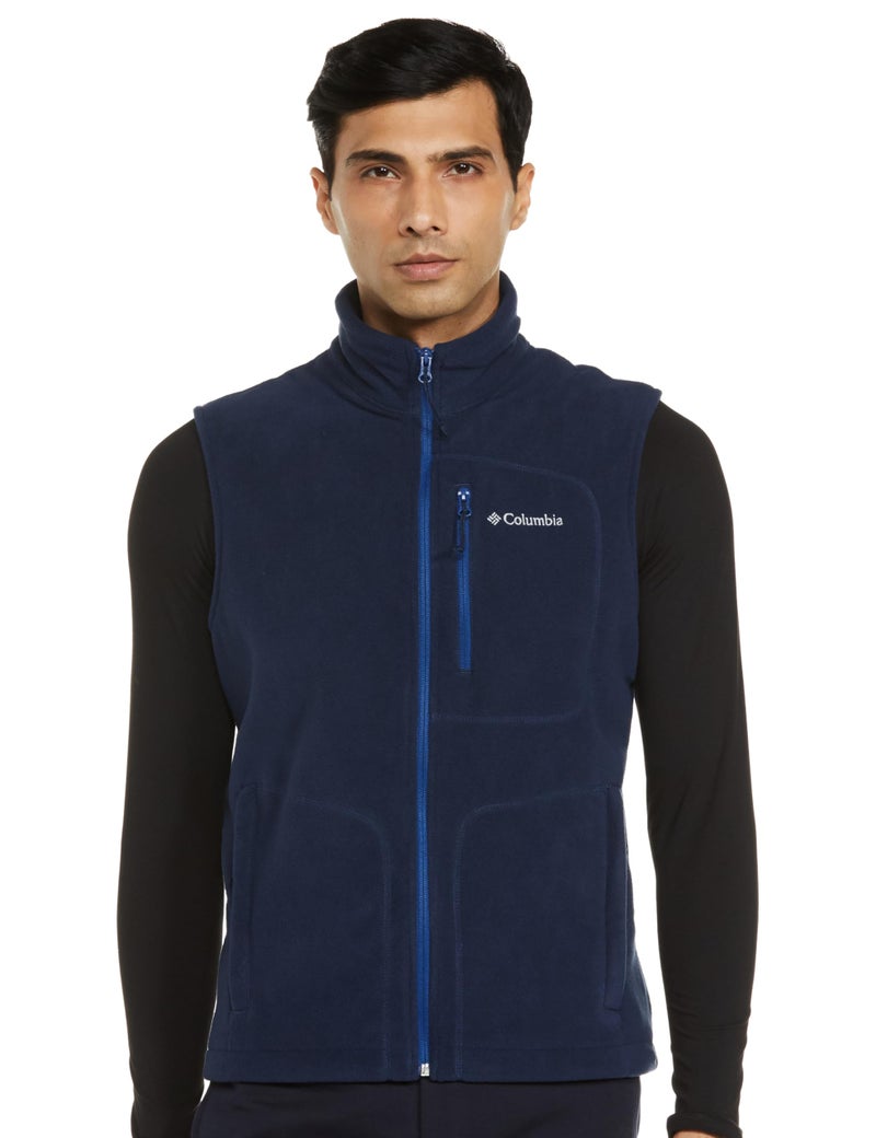 Columbia Men Navy Blue Fast Trek Fleece Vest, S - Image 5