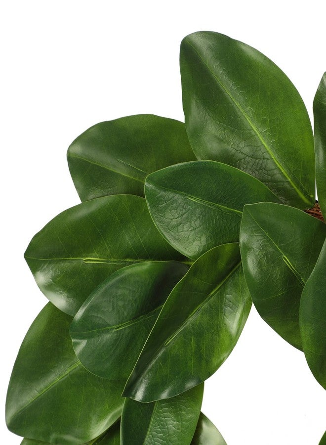 Briful 16 Inches Artificial Magnolia Wreath for Front Door, Spring Summer Door Wreaths All Season Wreath for Home Wall Window Party Farmhouse Indoor/Outdoor Decor(Dark Green) - Image 3