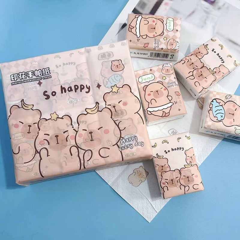 Printed Handkerchief Paper Kt Cat Parchia Dog Printed Paper Towel Portable Small Package Facial Tissue Toilet Paper Color Napkin - Image 1