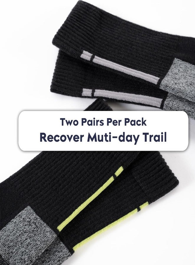 LIXIA Merino Wool Hiking Socks for Men & Women - Thick Thermal Cushion for Winter,Anti-Blister,Moisture-Wicking,Anti-Odour(2 Pairs Black/Women 6-10) - Image 3