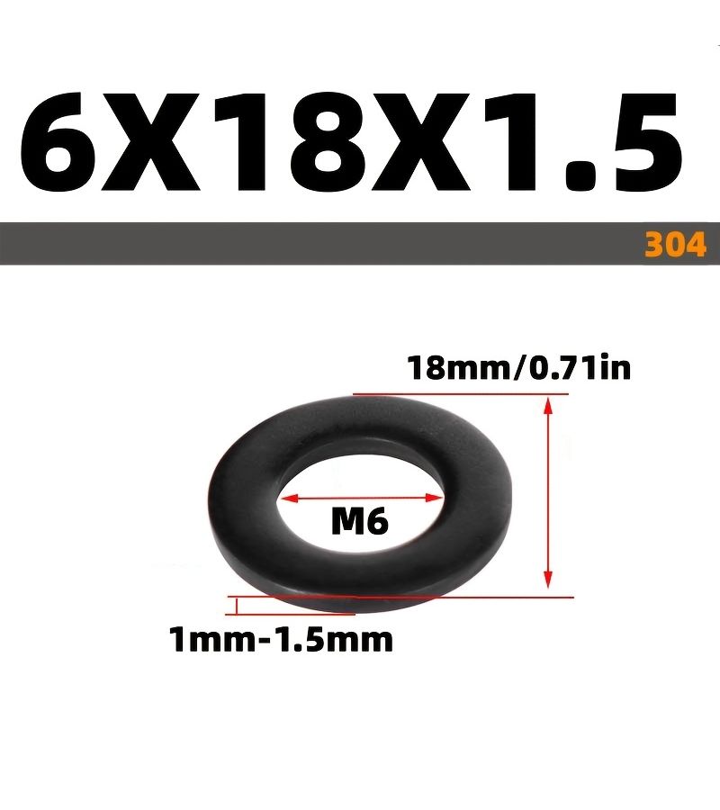 Stainless Steel A2-70 Black Flat Washers M8 Heavy Duty DIN9021 Spacers - Image 3