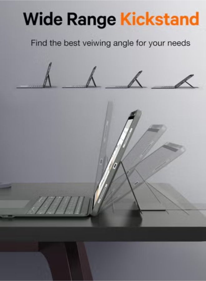 Arabic/English two-language  Keyboard Case for iPad 10th & 11th Generation (A16), Magnetic Detachable Case & 7-Color Backlit,, Smart Trackpad, 15°-180° Adjustable, Portrait/Landscape,  Keyboard for iPad 11th 2025/10th 2022, - Image 2