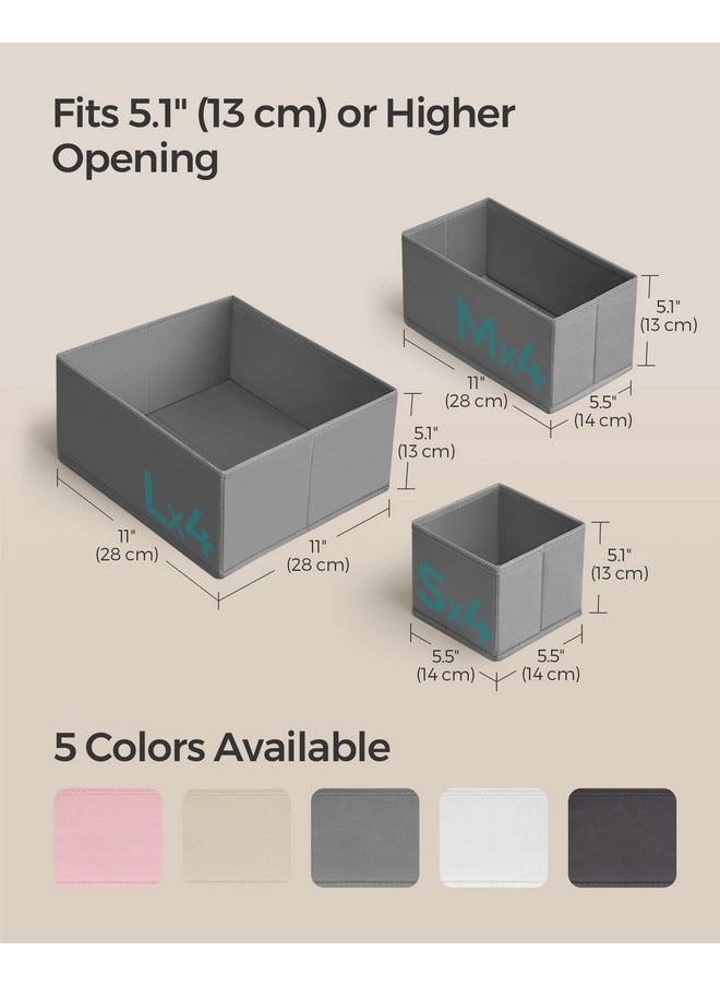 SONGMICS SONGMICS Drawer Organizer, Dresser Drawer Organizers, Set of 12, Foldable Fabric Storage Bins for Socks, Underwear, Bras, Ties, Scarves, Dove Gray URDZ006G02  - Image 4