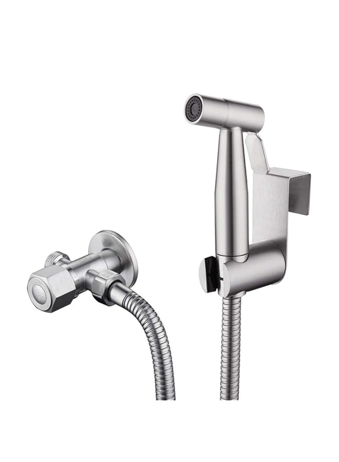 إيروريكس بخاخ بيديت للمرحاض بخاخ حفاضات قماش محمول طقم بخاخ حمام ملحق بخاخ مع خرطوم من الفولاذ المقاوم للصدأ سهل التركيب ضغط ماء رائع للاستحمام الحيوانات الأليفة النظافة النسائية - Image 2