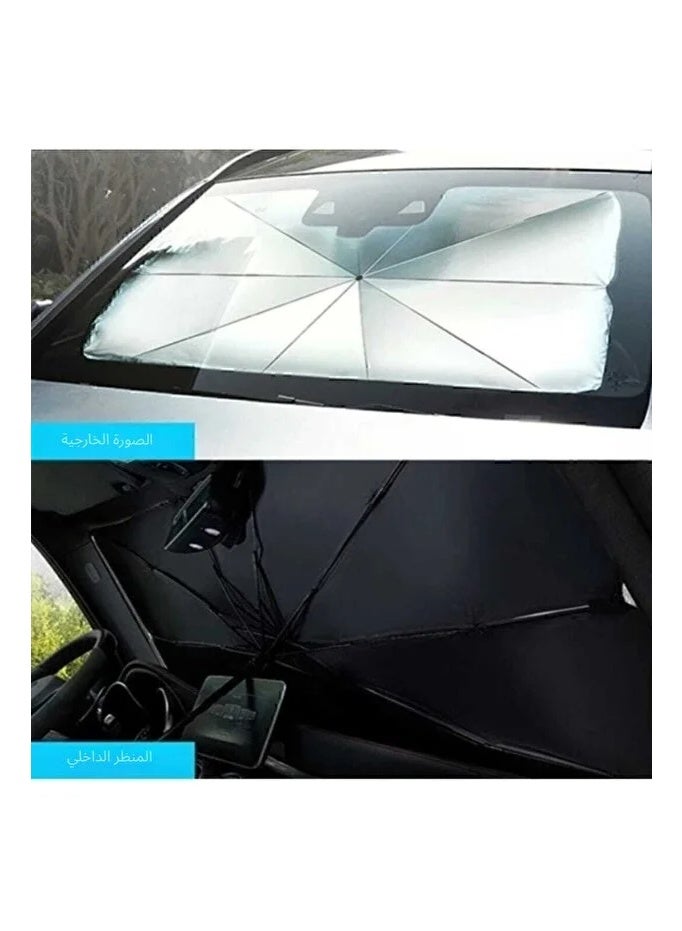Car Umbrella Car Shade Sun Car Sunshade Foldable, Car Front Windshield Umbrella, Foldable Automotive Windshield Shade for Car Front Window Blocks UV Rays Heat Keep Cool - Image 2