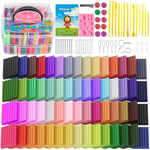 CiaraQ Polymer Clay Starter kit Oven Bake Modeling Clay with Sculpting Tools 60 Colors 324 lb - Image 1