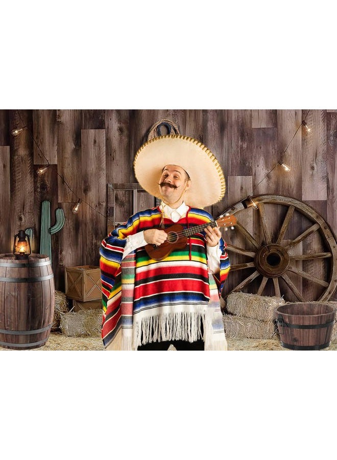 Alltten 8x6ft Western Cowboy Backdrop Cowboy Party Photography Backdrop Wild West Vintage Wooden House Barn Door Party Decorations Western Theme Background Banner Props F69 - Image 3