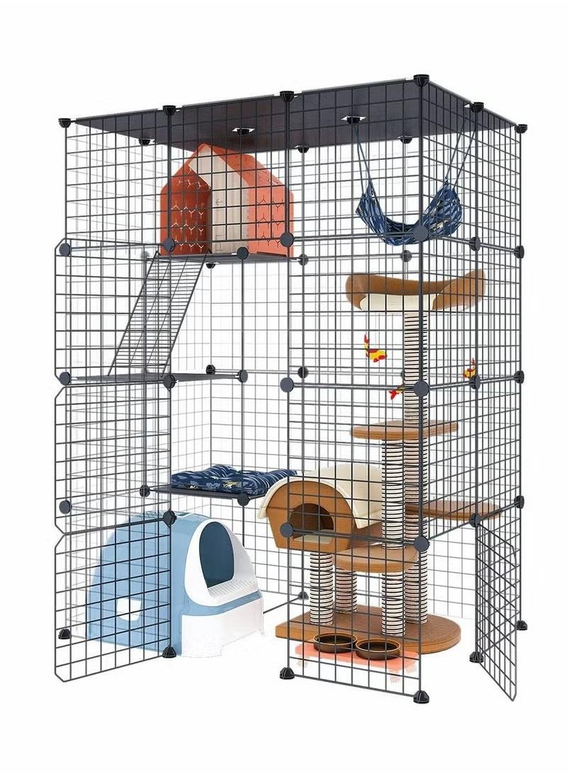 Large Cat Cage Indoor DIY Cat Playpen Detachable Metal Wire Kennels Crate, Large Exercise Place Ideal for 1-3 Cat, Without Platform, black - pzsku/Z268E24B410BA18418B7CZ/45/_/1723600901/9b5ebf4a-3f6e-490b-97a2-2e46ea15b48c