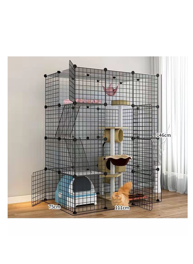 Large Cat Cage Indoor DIY Cat Playpen Detachable Metal Wire Kennels Crate, Large Exercise Place Ideal for 1-3 Cat, Without Platform, black - pzsku/Z268E24B410BA18418B7CZ/45/_/1723600911/f8ae88aa-b79d-474c-b664-14a20fe93ad9