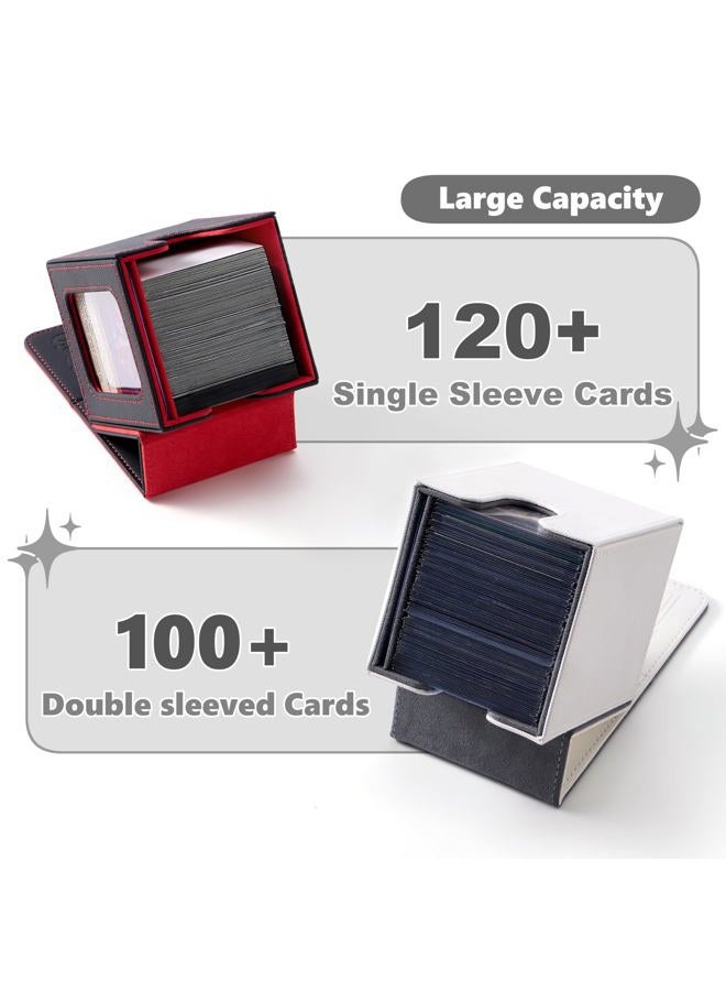 Venssu MTG Deck Box with Commander Display, Zombie Card Deck Case Fits 100 Double Sleeved Cards, TCG Card Storage Box with 2 Dividers and 1 Toploader (Black and Blue) - Image 2