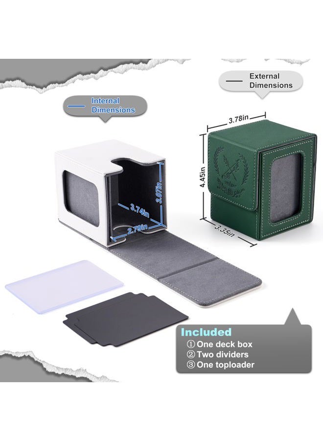 Venssu MTG Deck Box with Commander Display, Zombie Card Deck Case Fits 100 Double Sleeved Cards, TCG Card Storage Box with 2 Dividers and 1 Toploader (Black and Blue) - Image 4