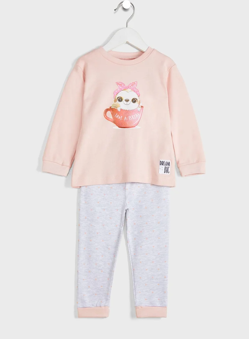 Babybol Infant Sloth Print Pyjama Set