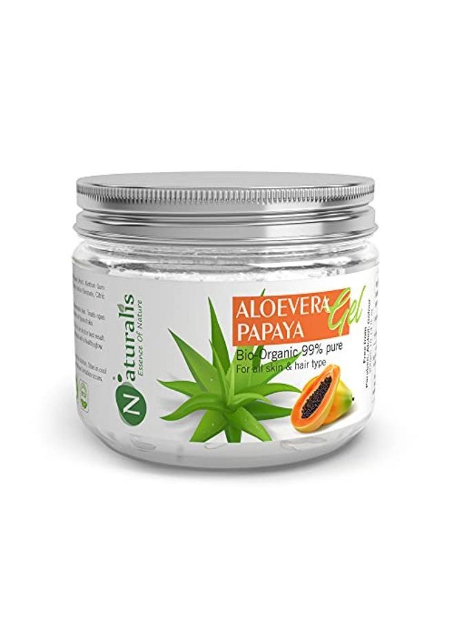 Naturalis Essence Of Nature Aloe Vera Gel With Papaya- 100% Pure Natural- Reduces Dark Spots And Even Tone Skin (300 Gram)  - Image 2