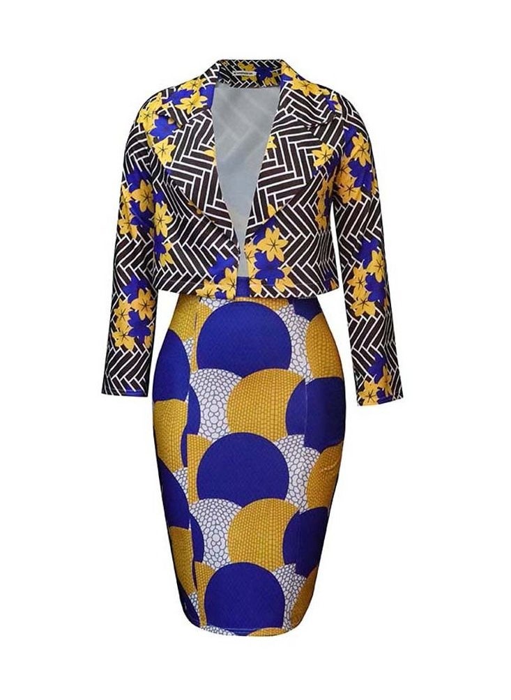 Generic Women's Suit Casual Blazer Coat And Skirt Multicolour  - Image 1