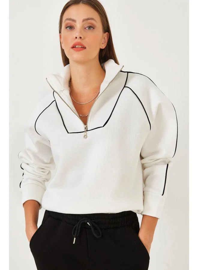 Ginger  Zip Up Oversize Graphic Sweatshirt for Women | Best Price UAE