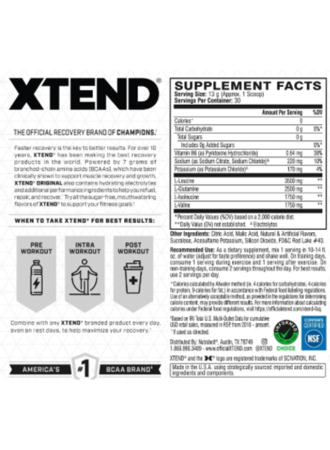 Xtend Original BCAA Powder, Sugar Free Post Workout, Muscle Recovery, Drink With Amino Acids 7g BCAAs, For Men And Women, Strawberry Kiwi Splash Flavor , 30 Servings - Image 4