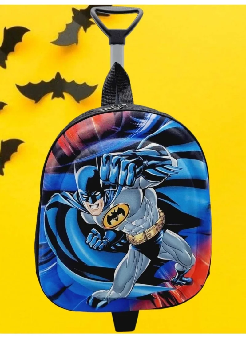 Tezzgelsin Kindergarten Nursery Bat Man Batman Figured Trolley and Wheeled School Bag and Backpack