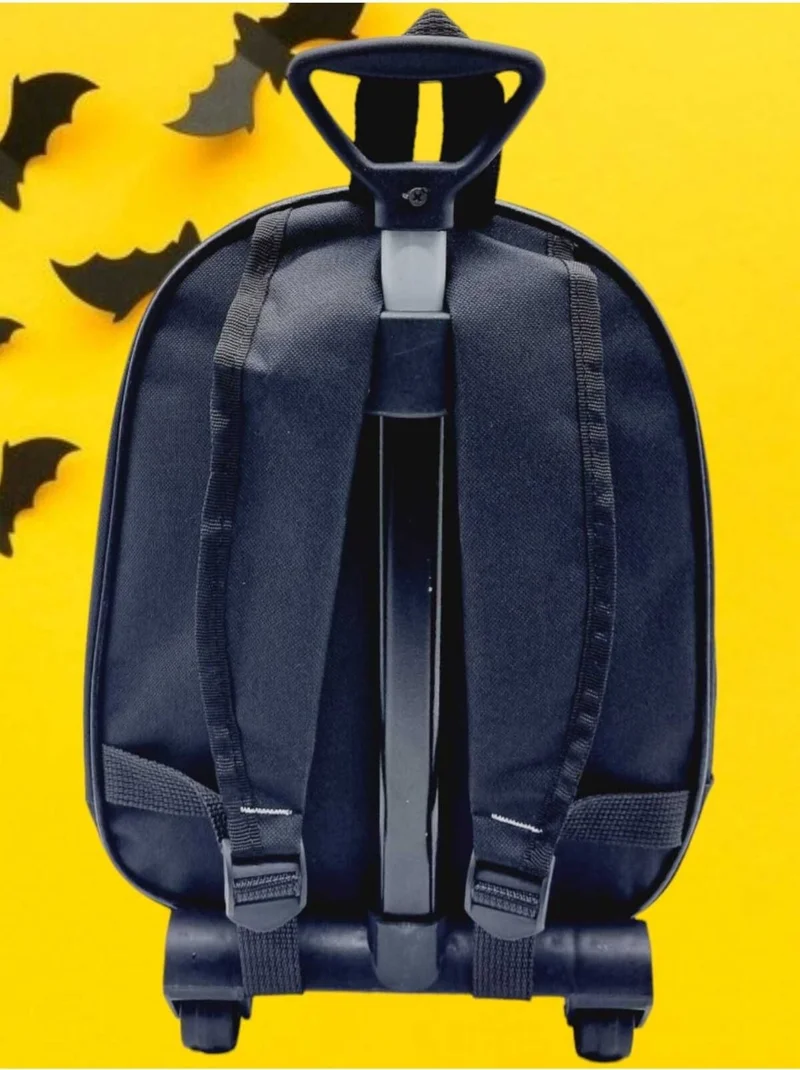 تيزجيلسين Kindergarten Nursery Bat Man Batman Figured Trolley and Wheeled School Bag and Backpack