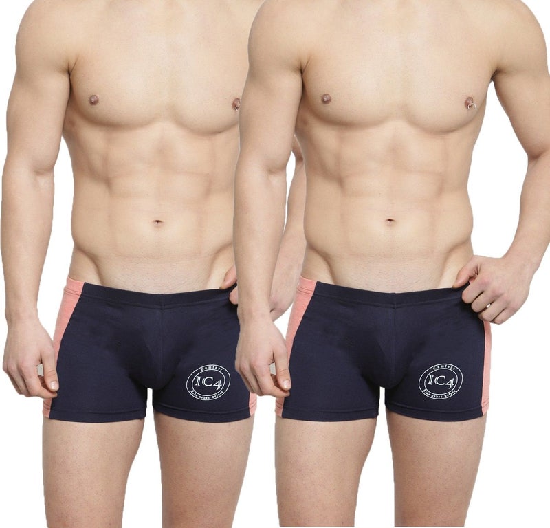 IC4 Store Men's Classic Trunks Navy and Orange Pack of 2 - Image 1