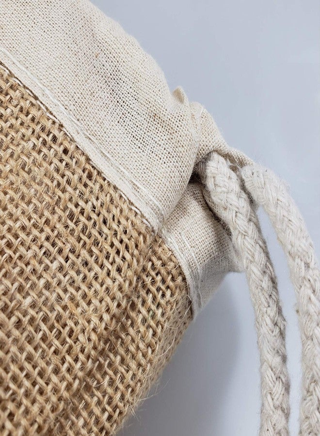 TBF Jute Drawstring Backpacks with Soft Cotton Drawstrings Burlap Cinch Sack Pull String Bags for Beach, Sports, Hike by TBF Bags (Set of 12) - Image 3