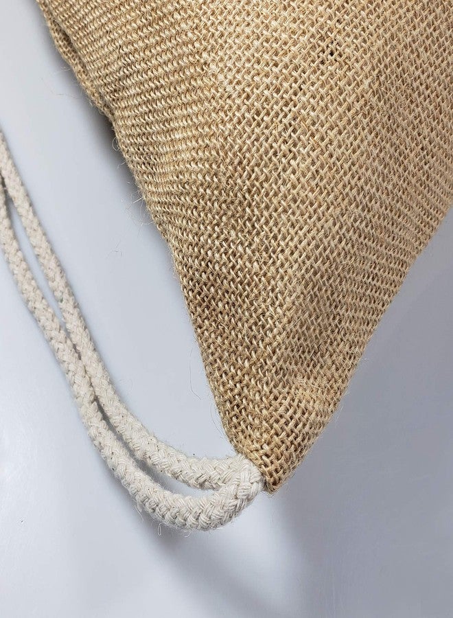 TBF Jute Drawstring Backpacks with Soft Cotton Drawstrings Burlap Cinch Sack Pull String Bags for Beach, Sports, Hike by TBF Bags (Set of 12) - Image 4
