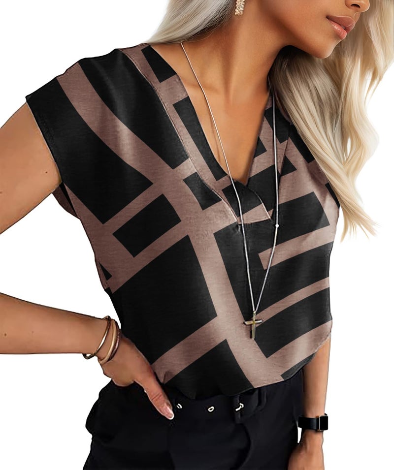 Lepunuo Summer Tops Women Cap Sleeve Shirts Beach Vacation Outfits Work Business Casual Tshirts - Image 1