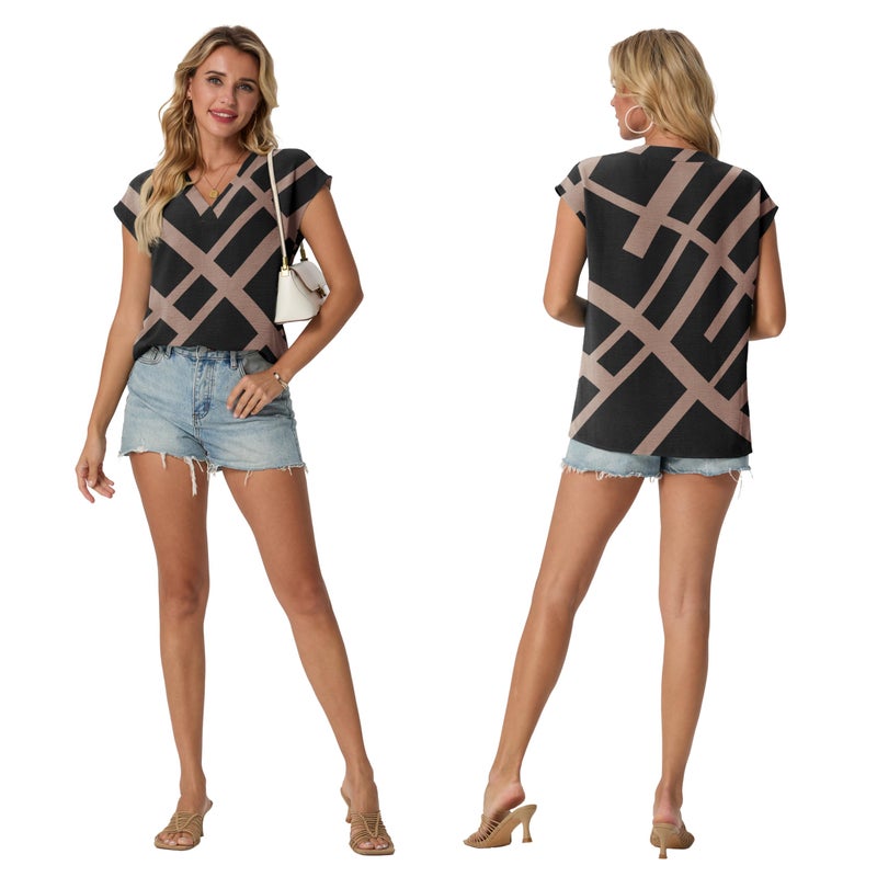 Lepunuo Summer Tops Women Cap Sleeve Shirts Beach Vacation Outfits Work Business Casual Tshirts - Image 4