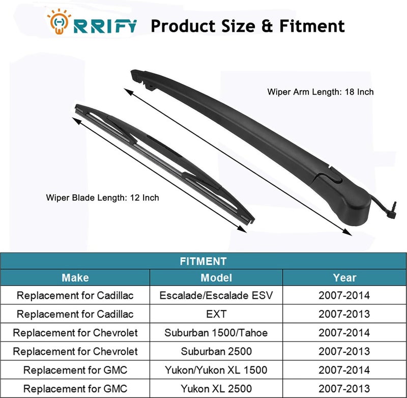 ORRIFY Rear Windshield Wiper Arm Blade Assembly - Image 2