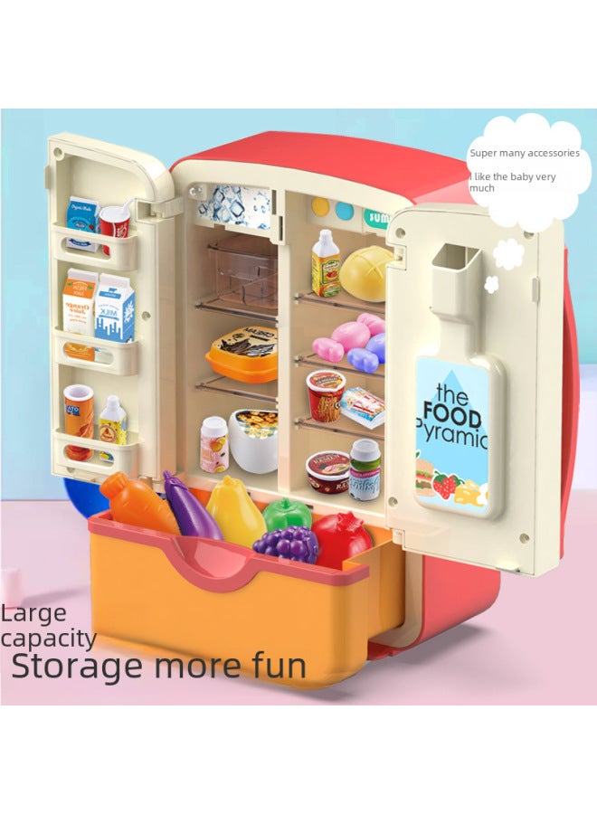 Children's Simulated Kitchen Appliances Ice Spray Refrigerator Toy Suitable For Girls Boys Birthday Gift-Color:【English Packaging】 【Spray】 Ice Light Music Refrigerator-Mint Green - Image 5