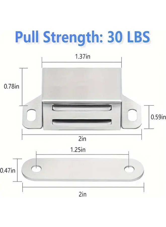 4 Pack Magnetic Door Catch 30lb High Magnetism Heavy Duty Stainless Steel Silver - Image 4