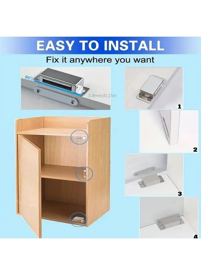 4 Pack Magnetic Door Catch 30lb High Magnetism Heavy Duty Stainless Steel Silver - Image 3