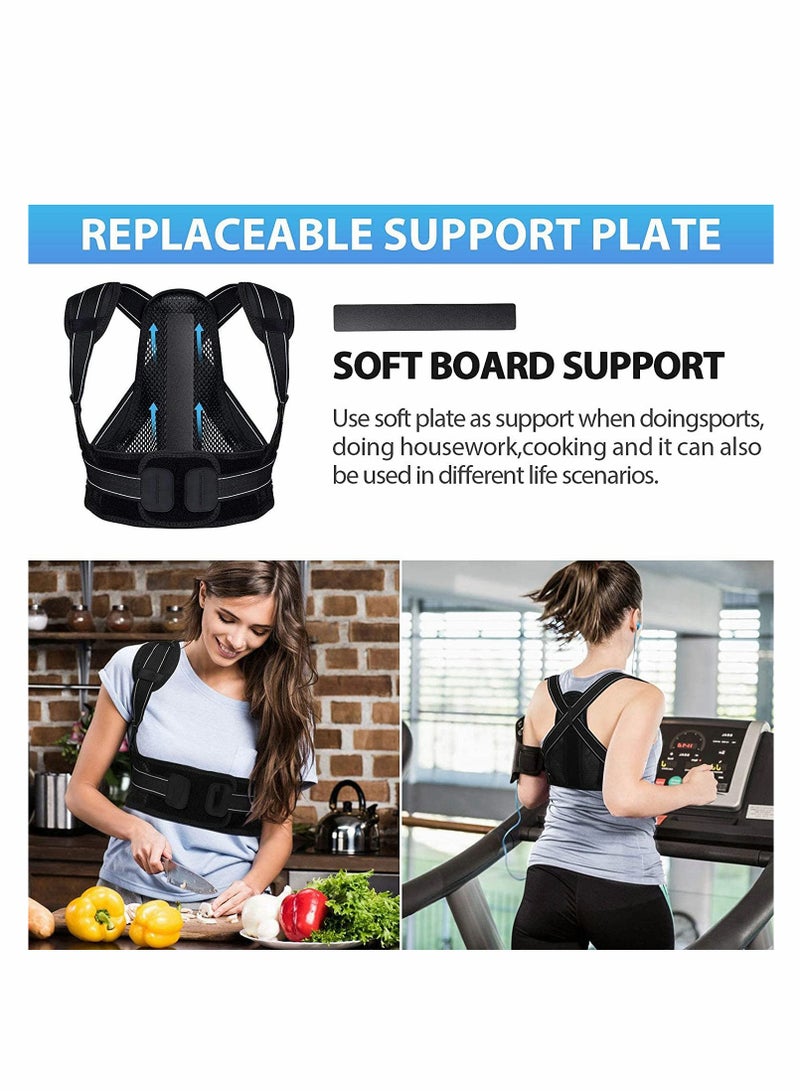KASTWAVE Posture Corrector for Men Women, Back Brace with Replaceable Support Plate, Breathable and Adjustable Back Support Providing Pain Relief from Back, Neck & Shoulder - Image 3