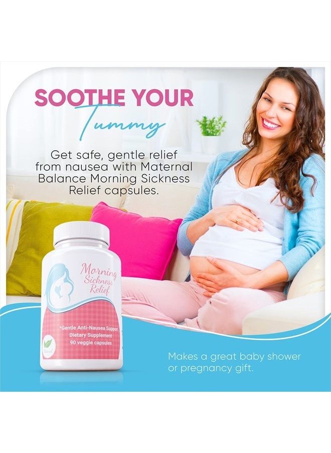 Basic Vigor - Maternal Balance Vitamin B6 25mg for Pregnancy, Plus Ginger & Zinc. 90 Easy Swallow Veggie Capsules - Image 1