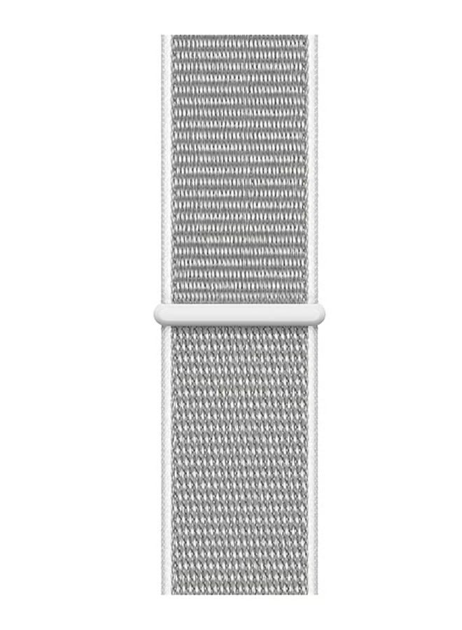 بروماس حزام بديل من النايلون لساعة أبل سيريز 5/4/3/2/1 - 38-40 ملم سيوميت أبيض/فضي - Image 1