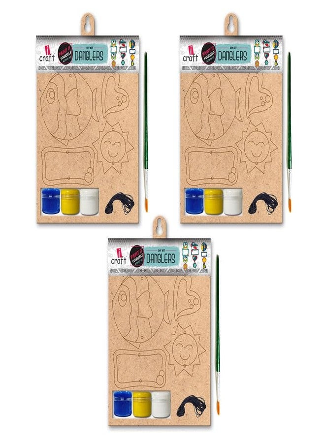 iCraft DIY Danglers - Home Decor Art Kit for Kids - Fish WE 758 (Pack of 3) - Image 1
