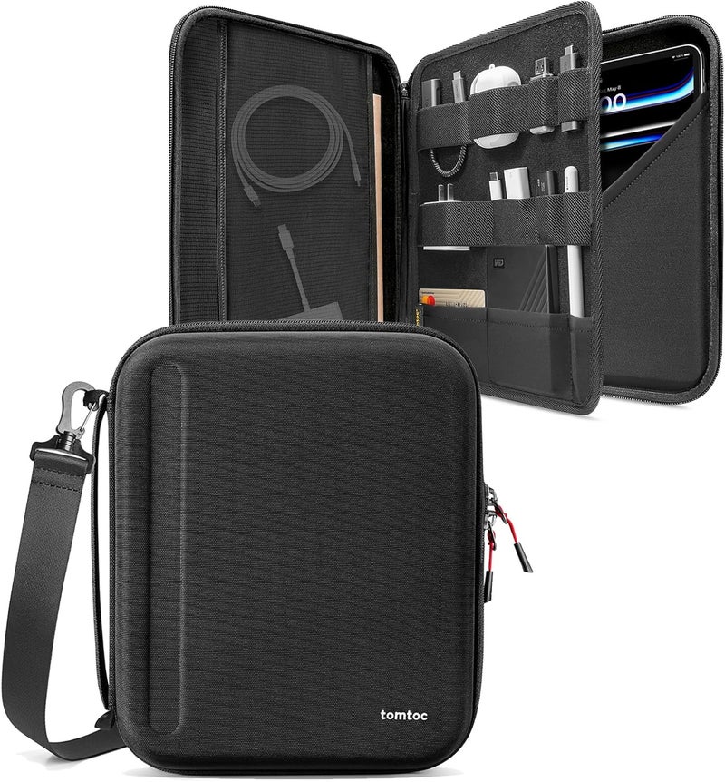 Tomtoc Portfolio Shoulder Bag for 2025 13 Inch iPad Pro M5/M4 & iPad Air M3/M2 2024, 12.9-inch iPad Pro, Protective Case with Accessories Pocket, Carrying Storage for Pencil Pro/Adapter/Magic Keyboard - Image 1