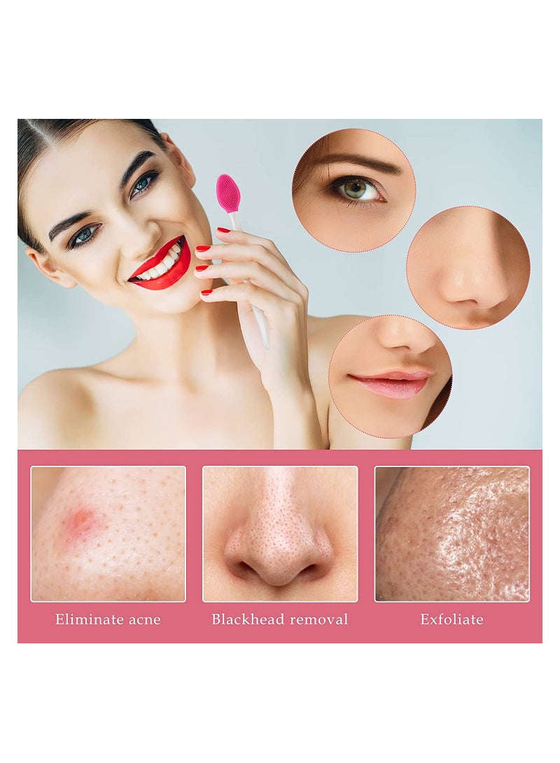 SYOSI Lip Scrub Brush, 5 Pcs Double-Sided Silicone Exfoliating Tool, Mini Soft ​Lip Brush Cleaner, for Men Women, Lightening Dark Lips Smoother Fuller Lip Appearance - Image 5