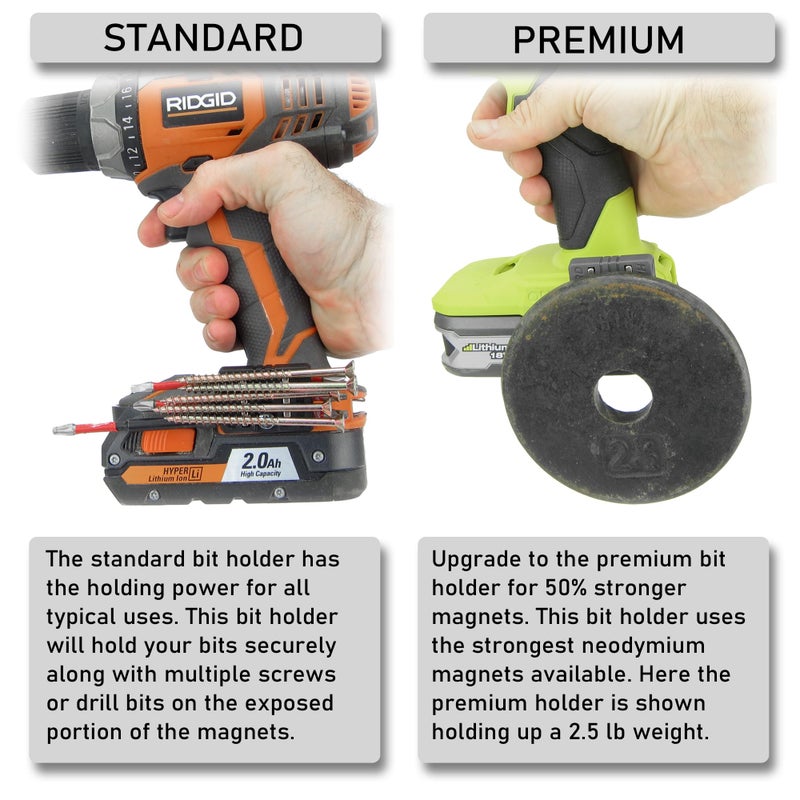 Halberd Premium Magnetic Bit Holder, Universal Fit to Belt Clip Mount Screw, Premium Strength Neodymium Magnet for Milwaukee, DeWalt, Ridgid, Makita, Bosch, Ryobi, & More (2 Pack, Premium) - Image 3