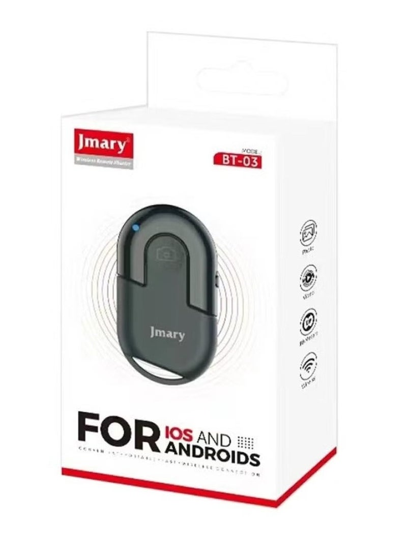 Jmary BT 03 Bluetooth Selfie Remote Shutter – Wireless Camera Control for Smartphones, One-Click Photo & Video Capture, Compact & Lightweight Design, Wide Compatibility with iOS & Android, Perfect for Group Photos, Travel & Vlogging - Image 2