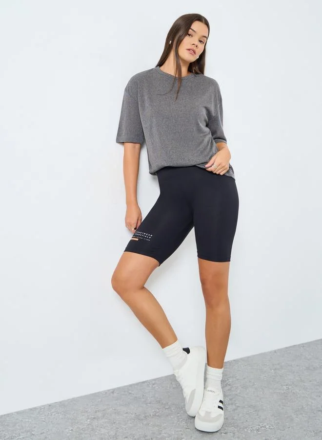 Styli Styli Black Graphic Print Cycling Shorts