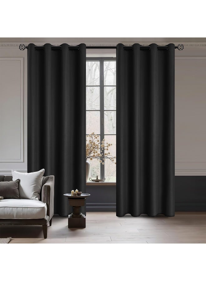 2pcs Simple Winter Insulation Thick Curtains, Blackout Insulation Noise Reducing Curtains, Modern Home Decoration Door Curtains，Rod Pocket，Suitable For Bedrooms, Living Rooms, Kitchens - Image 1