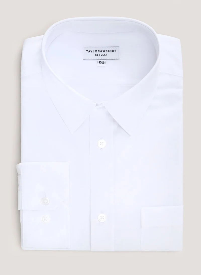 ماتلان Taylor & Wright White Easy Care Regular Fit Long Sleeve Shirt
