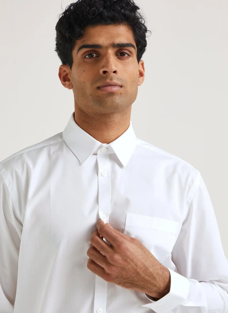 ماتلان Taylor & Wright White Easy Care Regular Fit Long Sleeve Shirt