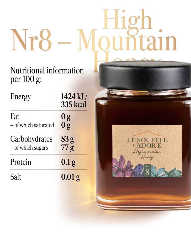Le Souffle d'Adore Premium High-Mountain Forest Honey 100% Natural – 250g Glass Jar | Le Souffle d’Adore - Image 2