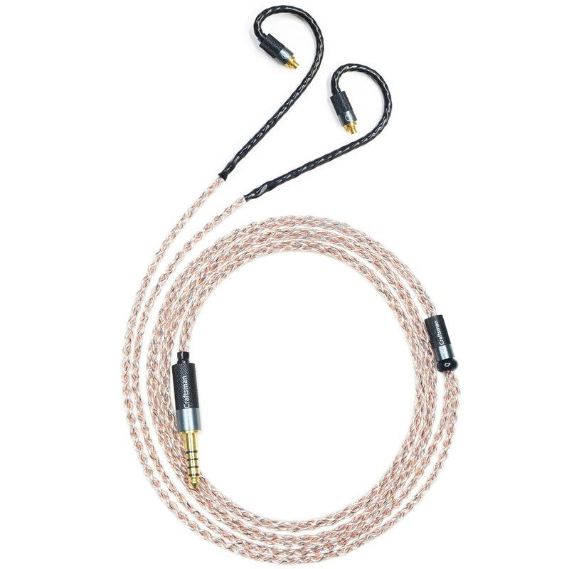 GUCraftsman 5N OFC Copper+Graphene Mixed Braid Earphone Replacement Cables for Sennheiser IE200 IE300 IE600 IE900 (4.4mm Plug) - Image 1