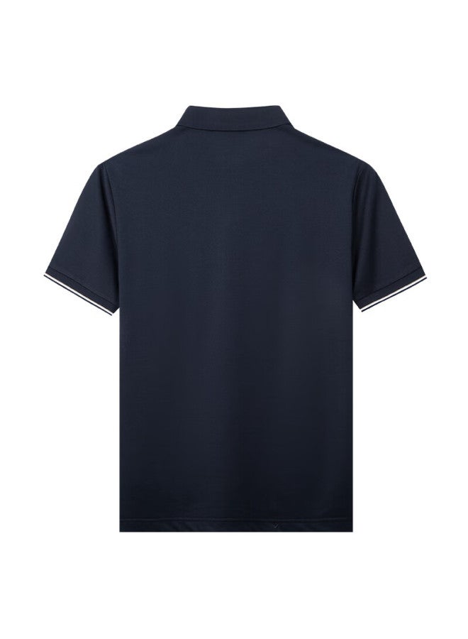 Tries Men's Short Sleeve Polo Shirt Solid Color Business 25 New Xinjiang Cotton Breathable Cool Feeling Contrast Collar Father's Day Gift - Image 1