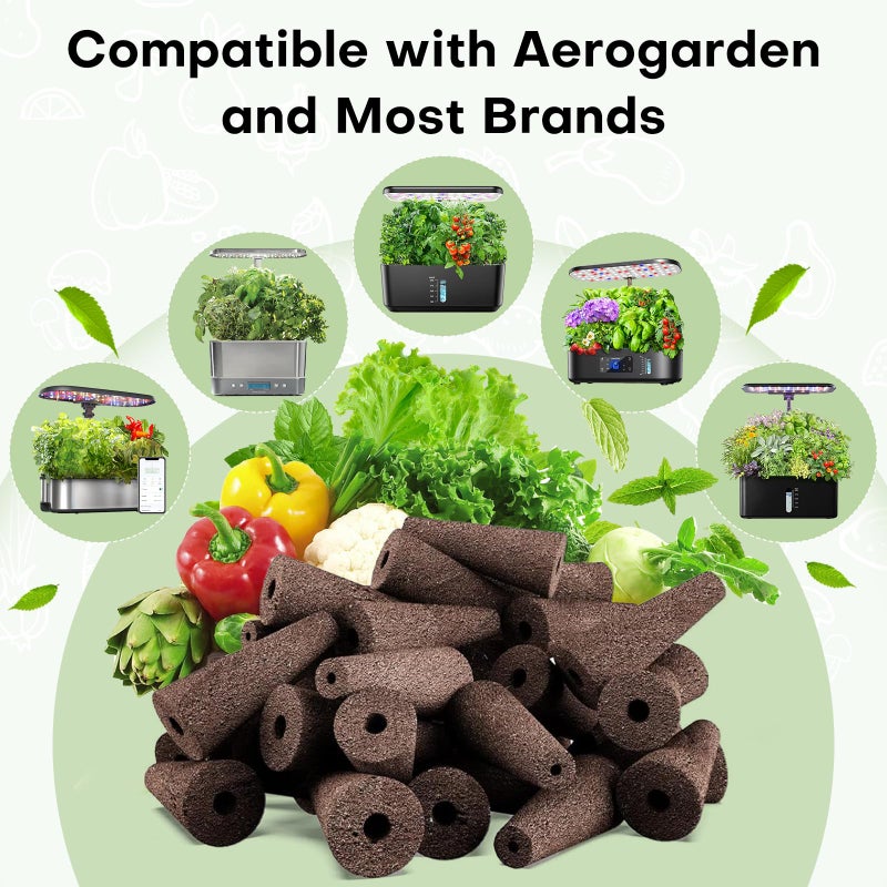 Ahopegarden 132pcs Hydroponic Pods Kit: Compatible with AeroGarden Herb Kits with 50 Grow Sponges, 50 Pods Lable, 12 Grow Baskets and Dome, 8 A&B Plant Food, Indoor Garden Kit Supplies for Most Brands - Image 2