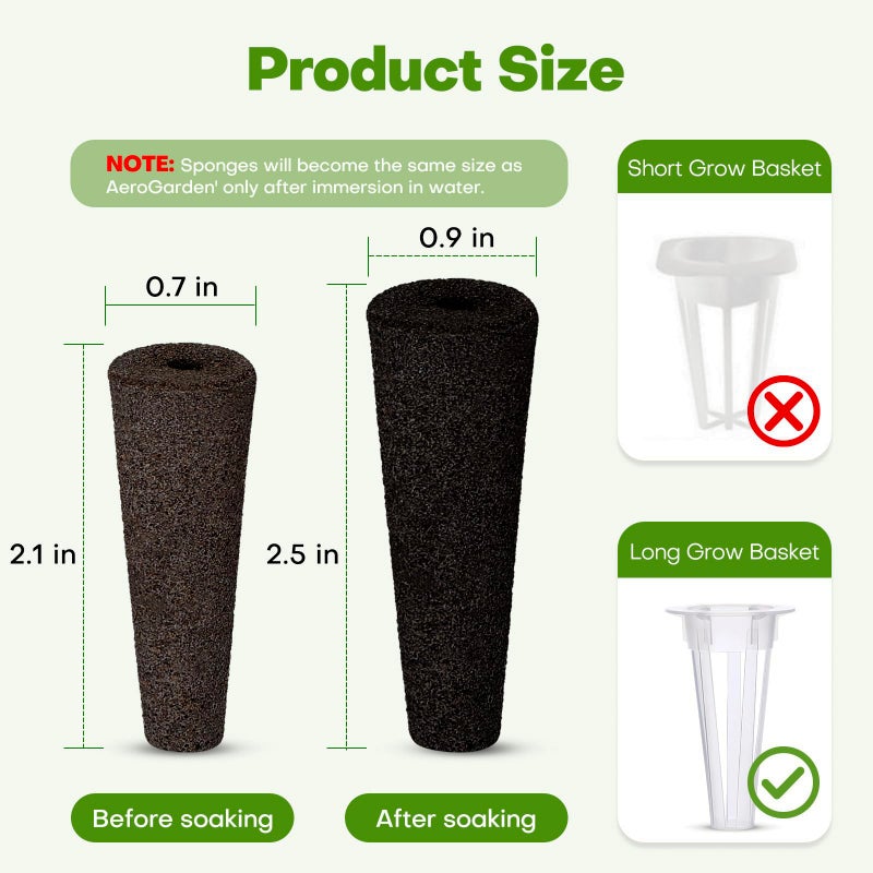 Ahopegarden 132pcs Hydroponic Pods Kit: Compatible with AeroGarden Herb Kits with 50 Grow Sponges, 50 Pods Lable, 12 Grow Baskets and Dome, 8 A&B Plant Food, Indoor Garden Kit Supplies for Most Brands - Image 3